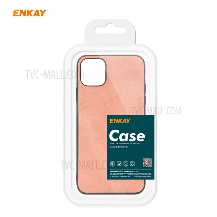 HAT PRINCE ENKAY PC-029 Business Series Cloth Texture TPU+PU Leather Phone Case for iPhone 11 Pro 5.8-inch - Pink-11