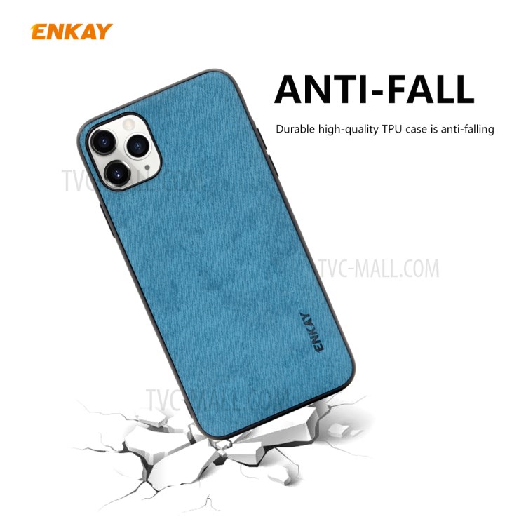 HAT PRINCE ENKAY PC-029 Business Series Cloth Texture TPU+PU Leather Phone Case for iPhone 11 Pro 5.8-inch - Blue-2