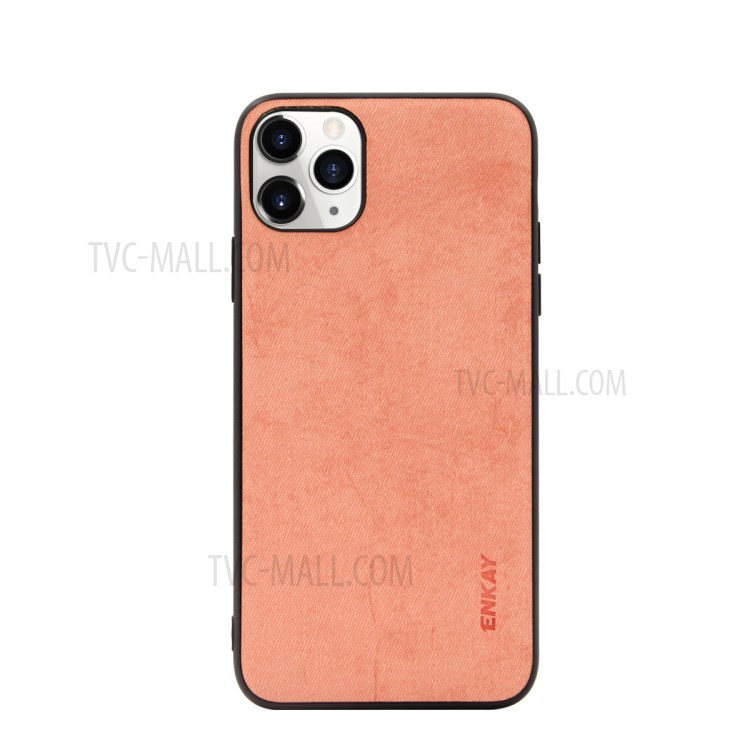 HAT PRINCE ENKAY PC-030 Business Series Cloth Texture TPU+PU Leather Phone Case for iPhone 11 Pro Max 6.5-inch - Pink-1