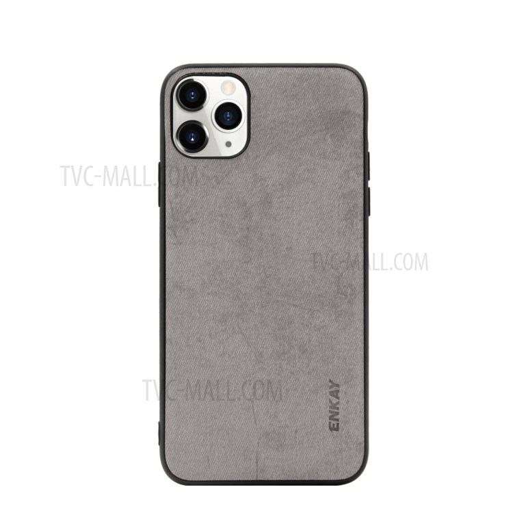HAT PRINCE ENKAY PC-030 Business Series Cloth Texture TPU+PU Leather Phone Case for iPhone 11 Pro Max 6.5-inch - Grey-1
