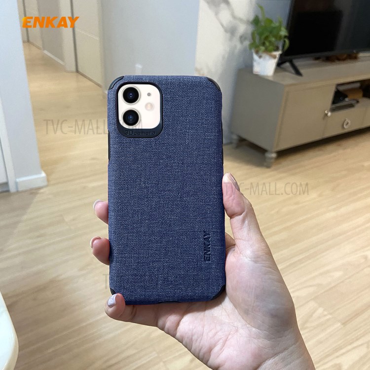 HAT PRINCE ENKAY PC-031 Business Series Cloth Texture TPU+PU Leather Phone Case for iPhone 11 6.1-inch - Blue-3