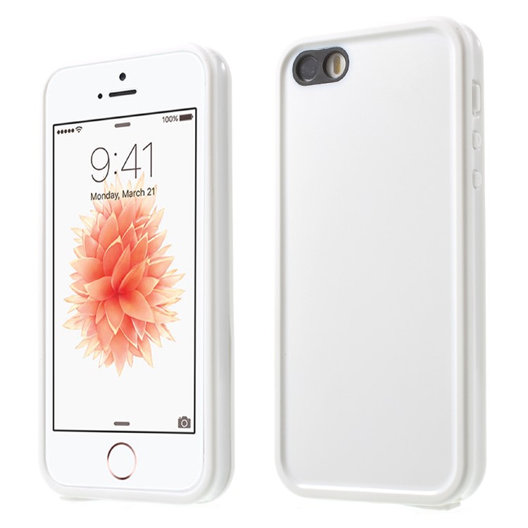 Snap-on Daily Waterproof PC TPU Hybrid Case for iPhone SE 5s 5 - White-1