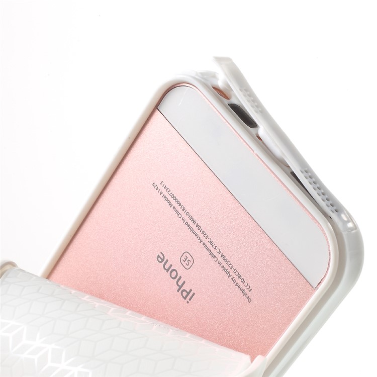 Snap-on Daily Waterproof PC TPU Hybrid Case for iPhone SE 5s 5 - White-6