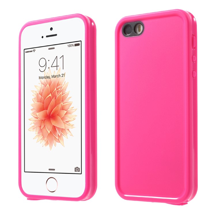 Snap-on PC TPU Daily Waterproof Case Cover for iPhone SE 5s 5 - Rose-1