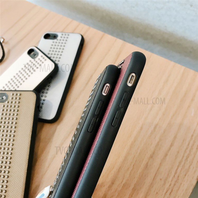 Style Rivet Cuir Enduit PU Coquille Hybride TPU PC Pour Apple IPhone 8/7 / Se (2ème Génération) - Noir-5