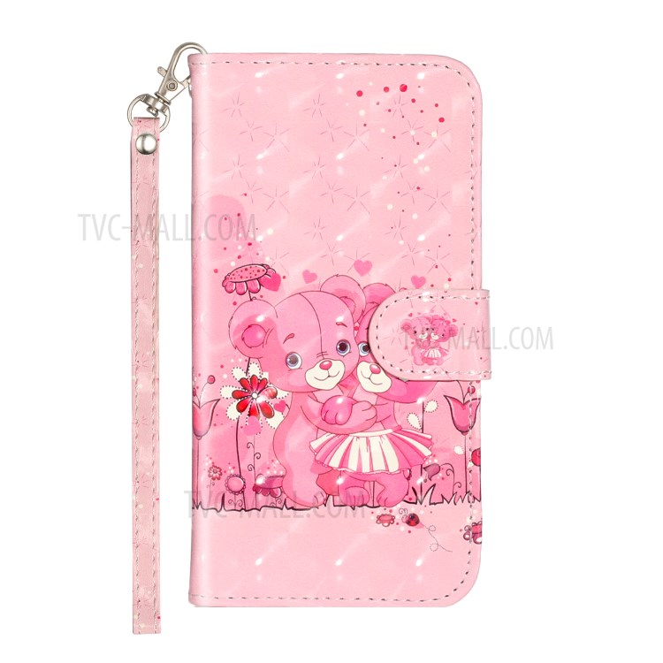 Light Spot Decor Embossed Leather Wallet Phone Case for Apple iPhone 11 Pro 5.8 inch - Teddy-3
