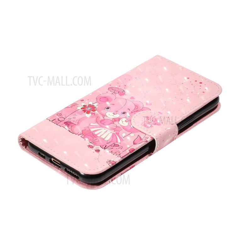 Light Spot Decor Embossed Leather Wallet Phone Case for Apple iPhone 11 Pro 5.8 inch - Teddy-5