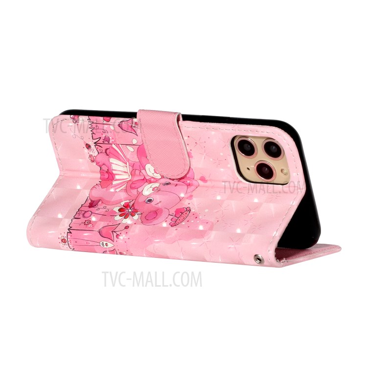 Light Spot Decor Embossed Leather Wallet Phone Case for Apple iPhone 11 Pro 5.8 inch - Teddy-6