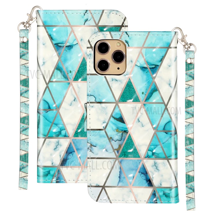 Light Spot Decor Embossed Leather Wallet Phone Case for Apple iPhone 11 Pro 5.8 inch - Ceramic Tile-2
