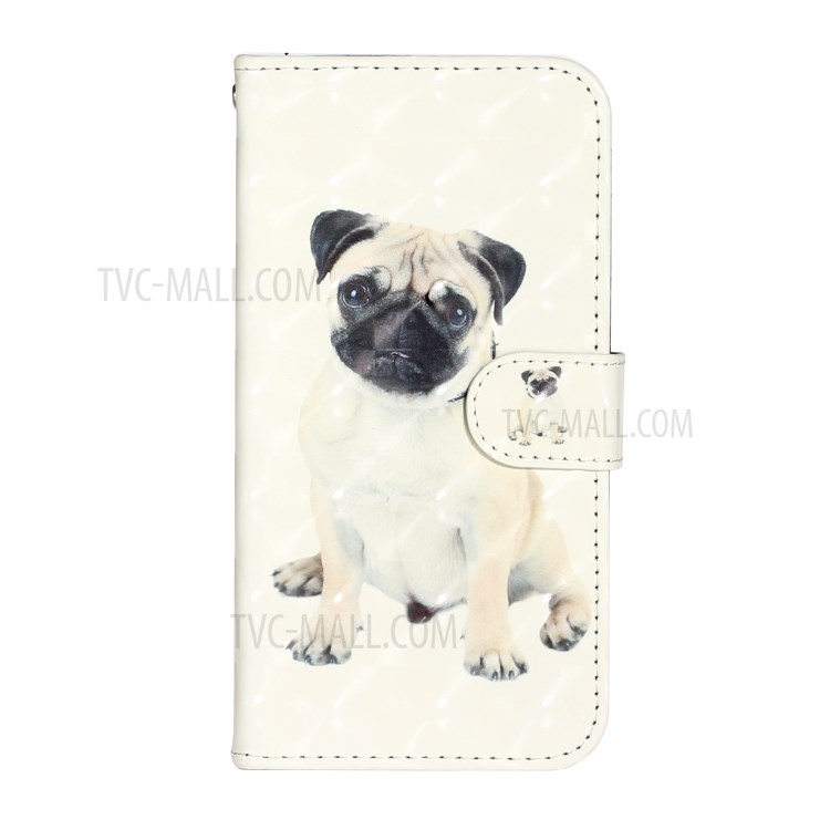 Light Spot Decor Embossed Leather Wallet Phone Case for Apple iPhone 11 Pro 5.8 inch - Dog-3