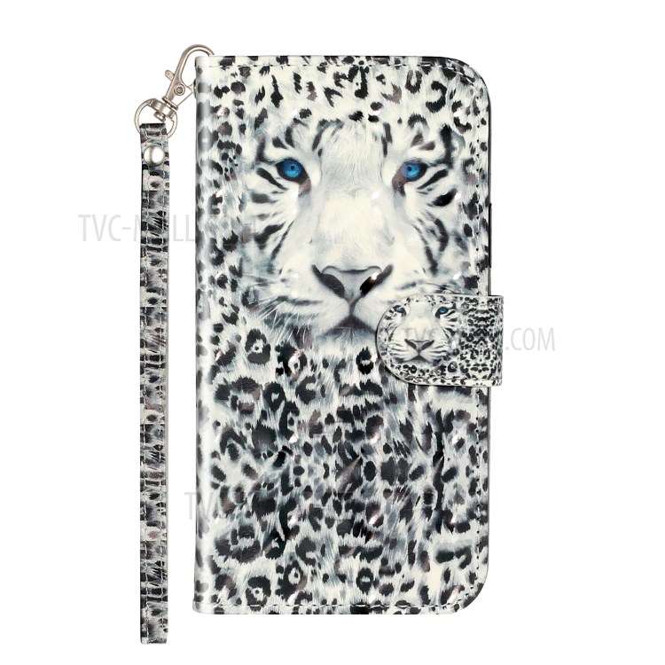 Light Spot Decor Embossed Leather Wallet Phone Case for Apple iPhone 11 Pro 5.8 inch - Leopard Face-3