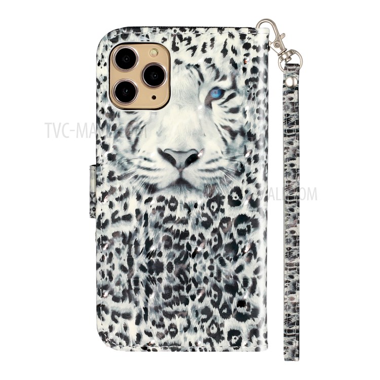 Light Spot Decor Embossed Leather Wallet Phone Case for Apple iPhone 11 Pro 5.8 inch - Leopard Face-4
