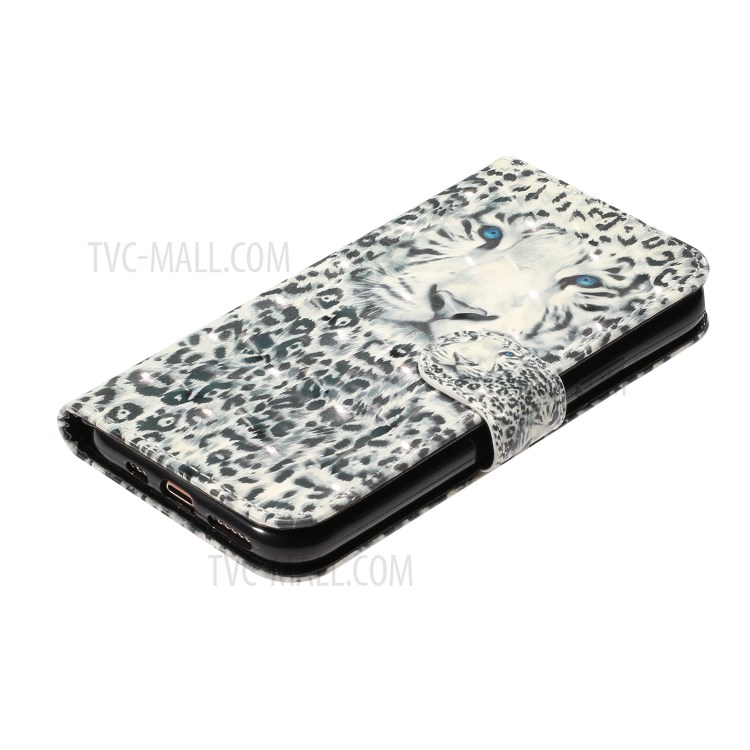 Light Spot Decor Embossed Leather Wallet Phone Case for Apple iPhone 11 Pro 5.8 inch - Leopard Face-5