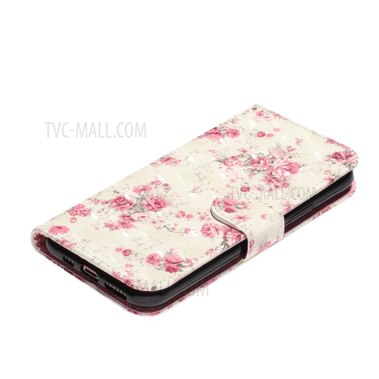 Light Spot Decor Embossed Leather Wallet Phone Case for Apple iPhone 11 Pro 5.8 inch - Flower-5