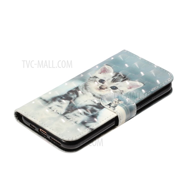Décoration Spot Lumineux À Motifs En Relief Cas Portefeuille En Cuir Pour Apple IPhone 11 Pro Max 6,5 Pouces - Chat-5