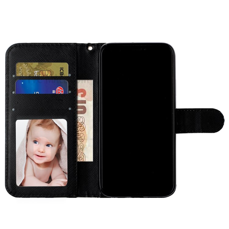 Décoration Spot Lumineux À Motifs En Relief Cas Portefeuille En Cuir Pour Apple IPhone 11 Pro Max 6,5 Pouces - Chat-7