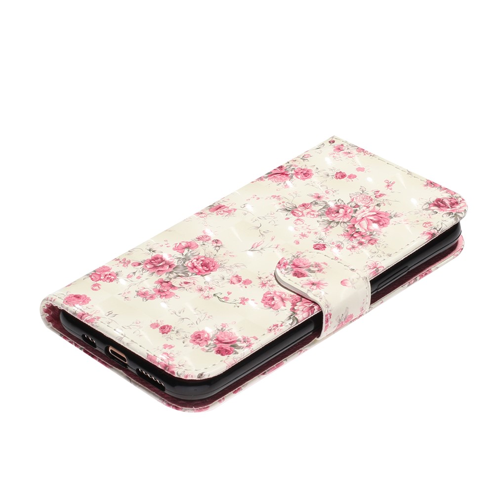 Light Spot Decor Patterned Embossed Leather Wallet Case for Apple iPhone 11 Pro Max 6.5 inch - Flower-4