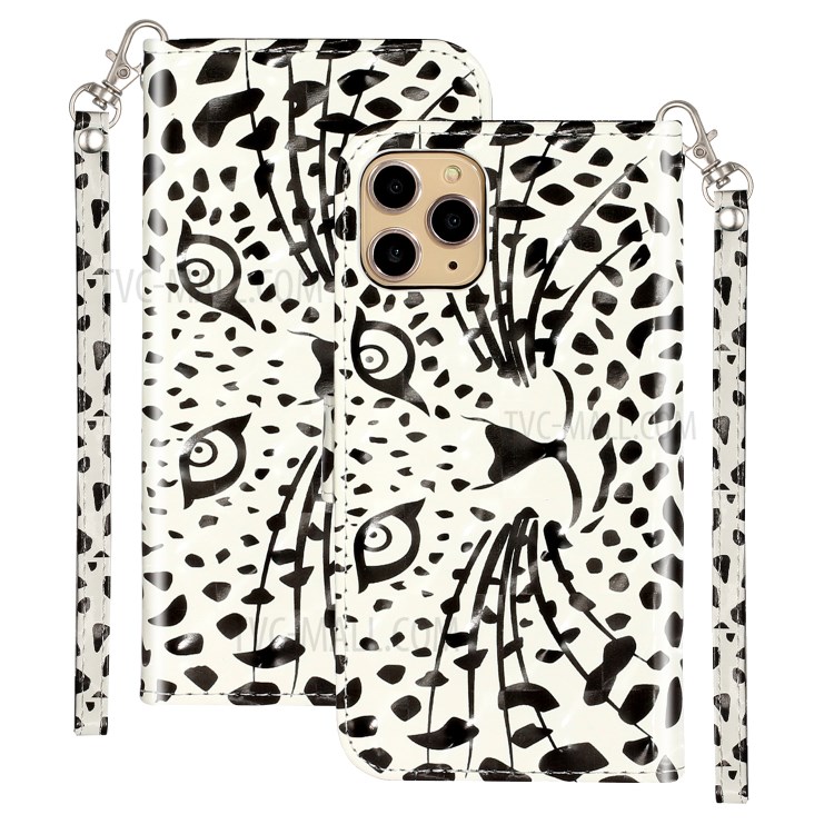 Light Spot Decor Patterned Embossed Leather Wallet Case for Apple iPhone 11 Pro Max 6.5 inch - Cartoon Leopard-2