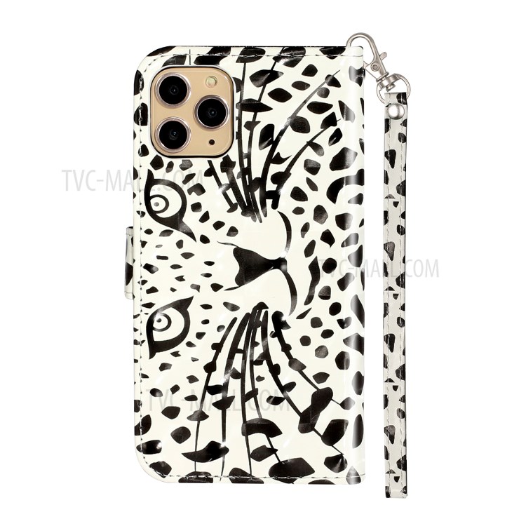 Light Spot Decor Patterned Embossed Leather Wallet Case for Apple iPhone 11 Pro Max 6.5 inch - Cartoon Leopard-4