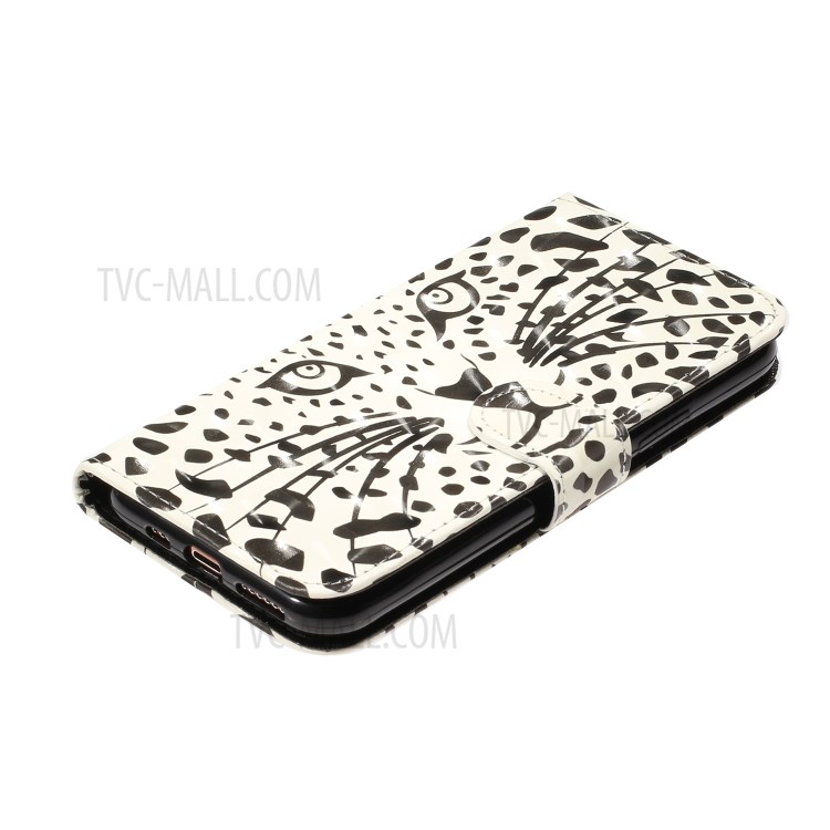 Light Spot Decor Patterned Embossed Leather Wallet Case for Apple iPhone 11 Pro Max 6.5 inch - Cartoon Leopard-5