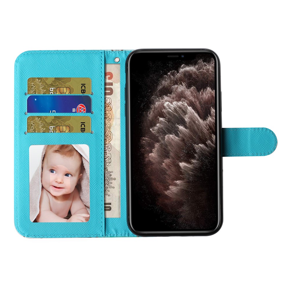 Light Spot Decor Embossed Pattern Leather Wallet Phone Case Shell for Apple iPhone 11 6.1 inch - Butterfly-7