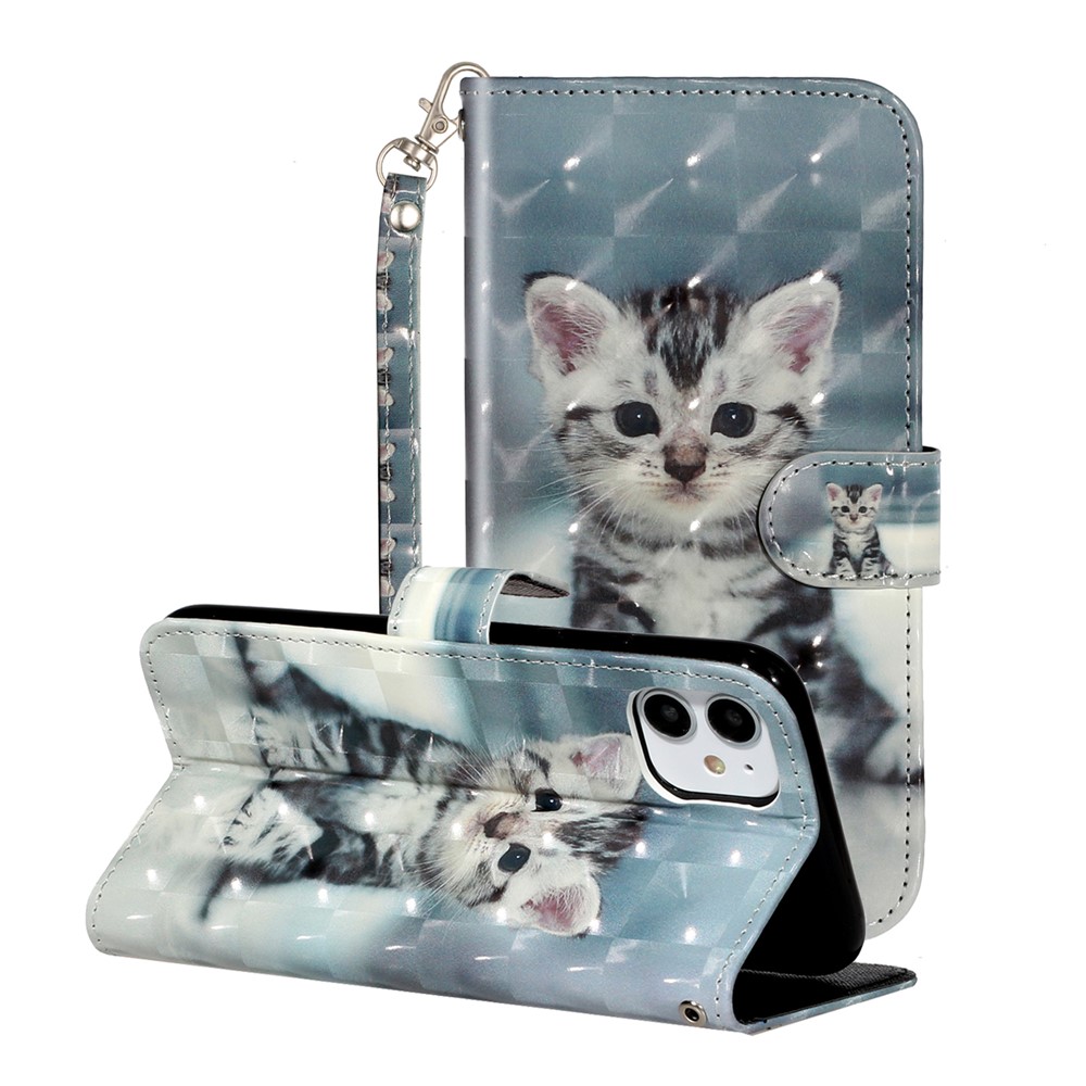 Light Spot Decor Embossed Pattern Leather Wallet Phone Case Shell for Apple iPhone 11 6.1 inch - Cat-1