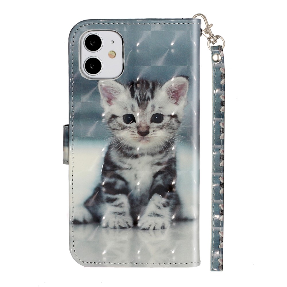 Light Spot Decor Embossed Pattern Leather Wallet Phone Case Shell for Apple iPhone 11 6.1 inch - Cat-4