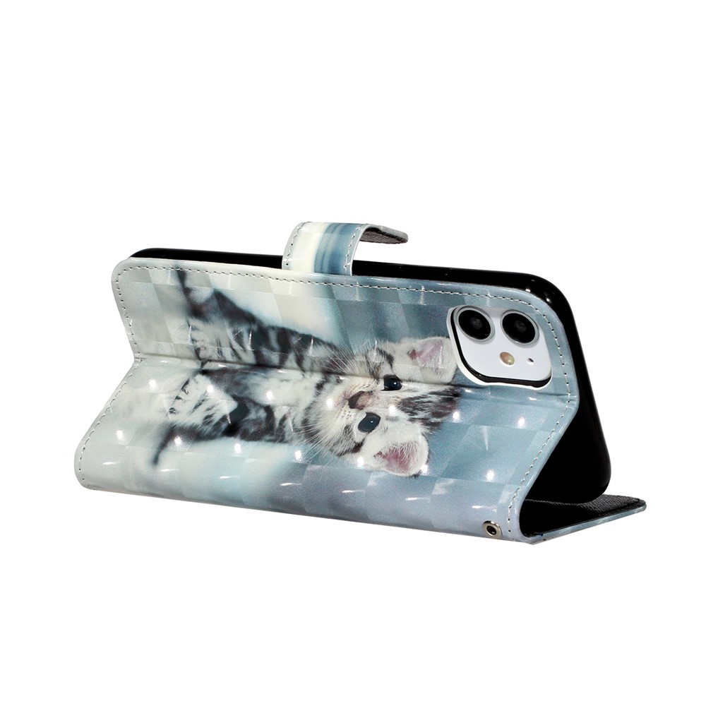 Light Spot Decor Embossed Pattern Leather Wallet Phone Case Shell for Apple iPhone 11 6.1 inch - Cat-5
