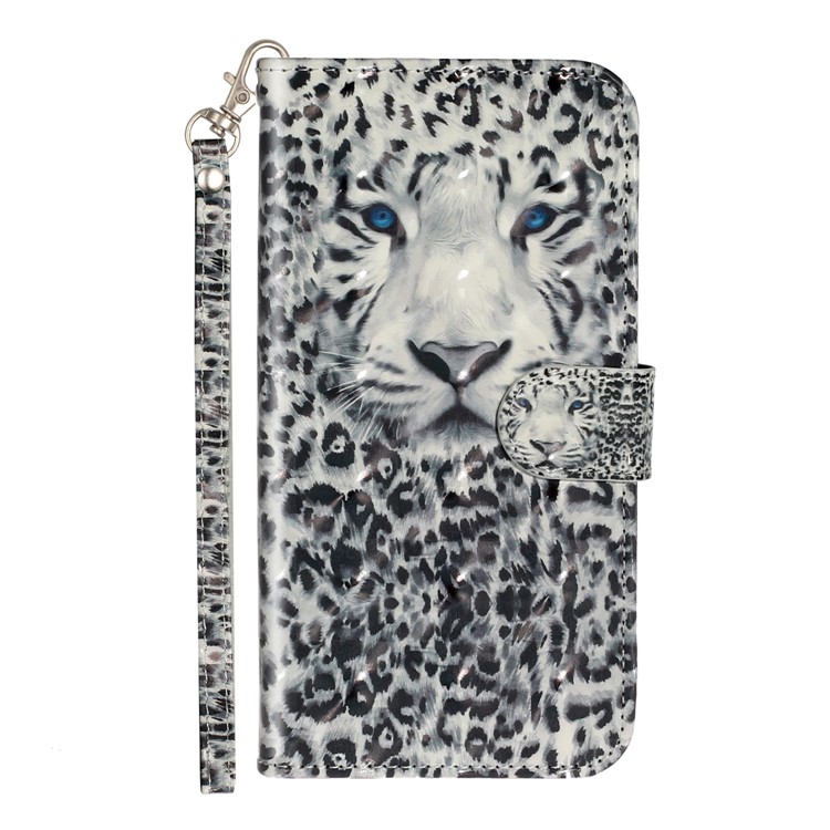 Light Spot Decor Embossed Pattern Leather Wallet Phone Case Shell for Apple iPhone 11 6.1 inch - Leopard Face-3