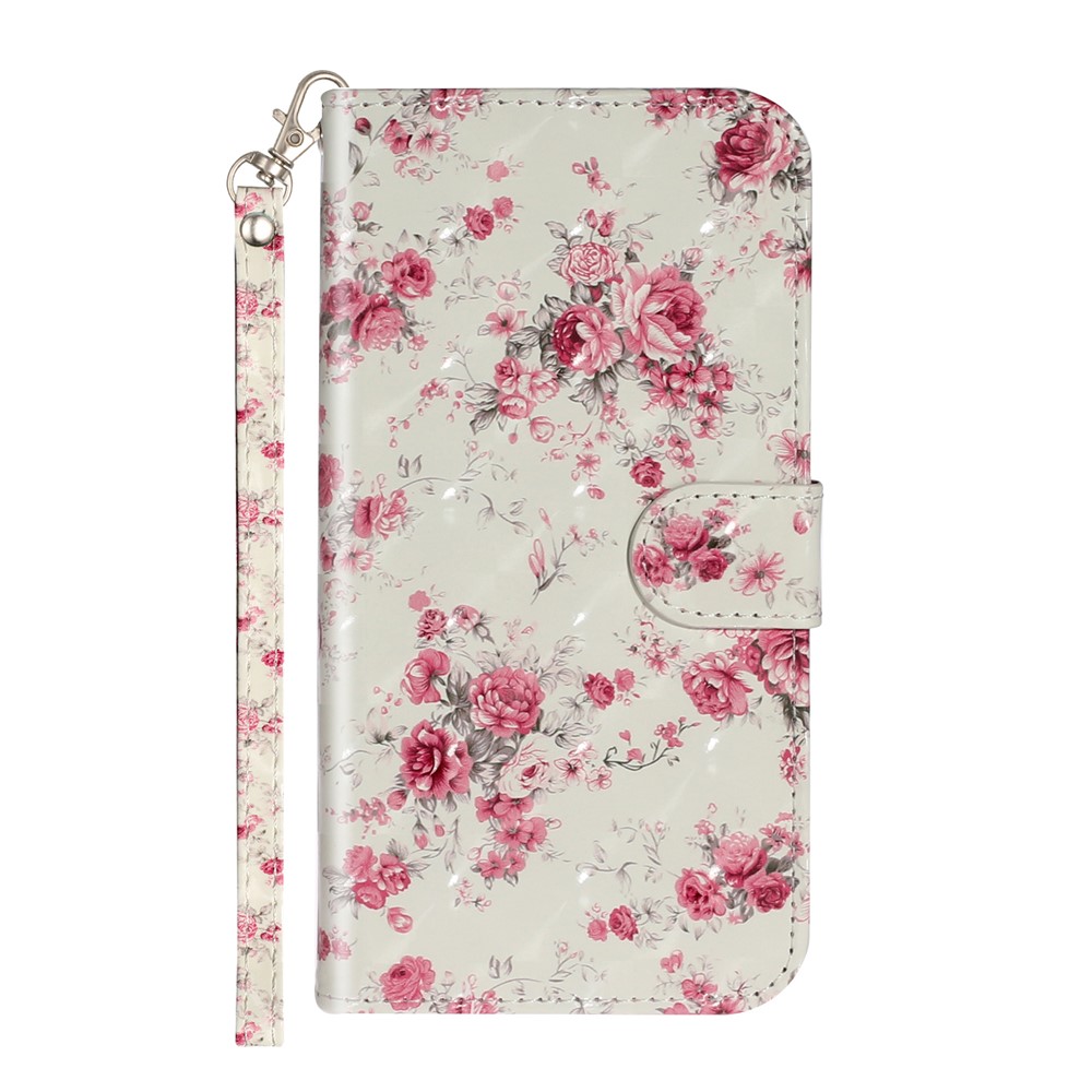 Light Spot Decor Embossed Pattern Leather Wallet Phone Case Shell for Apple iPhone 11 6.1 inch - Flower-3