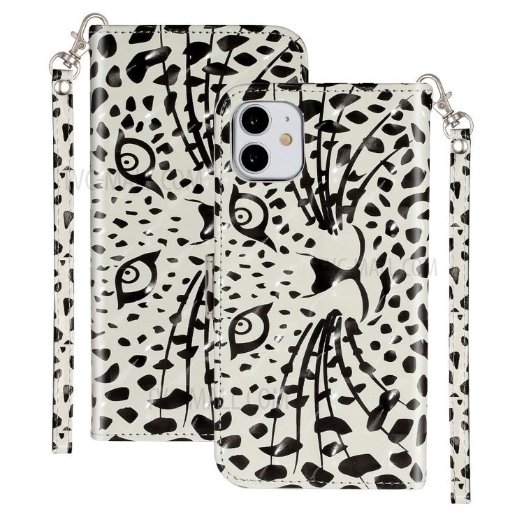 Light Spot Decor Embossed Pattern Leather Wallet Phone Case Shell for Apple iPhone 11 6.1 inch - Cartoon Leopard-2