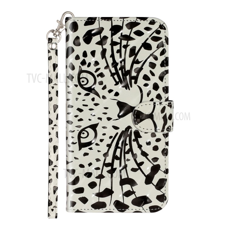 Light Spot Decor Embossed Pattern Leather Wallet Phone Case Shell for Apple iPhone 11 6.1 inch - Cartoon Leopard-3