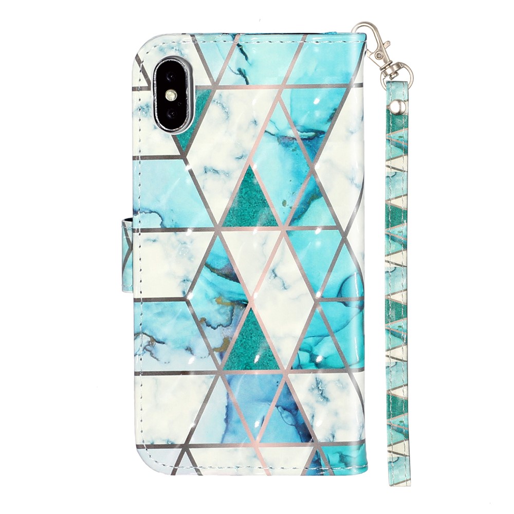 Light Spot Decor Pattern Printing Wallet Stand Leather Phone Case for iPhone X/XS 5.8 inch - Stone Grain-4