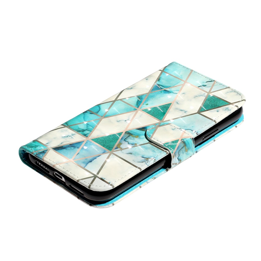Light Spot Decor Pattern Printing Wallet Stand Leather Phone Case for iPhone X/XS 5.8 inch - Stone Grain-5
