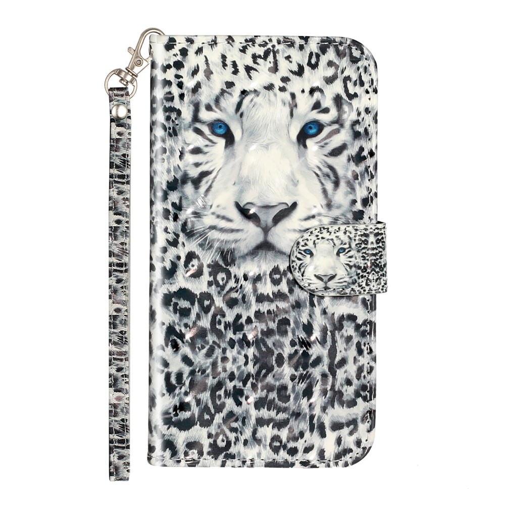 Light Spot Decor Pattern Printing Wallet Stand Leather Phone Case for iPhone X/XS 5.8 inch - Leopard-3
