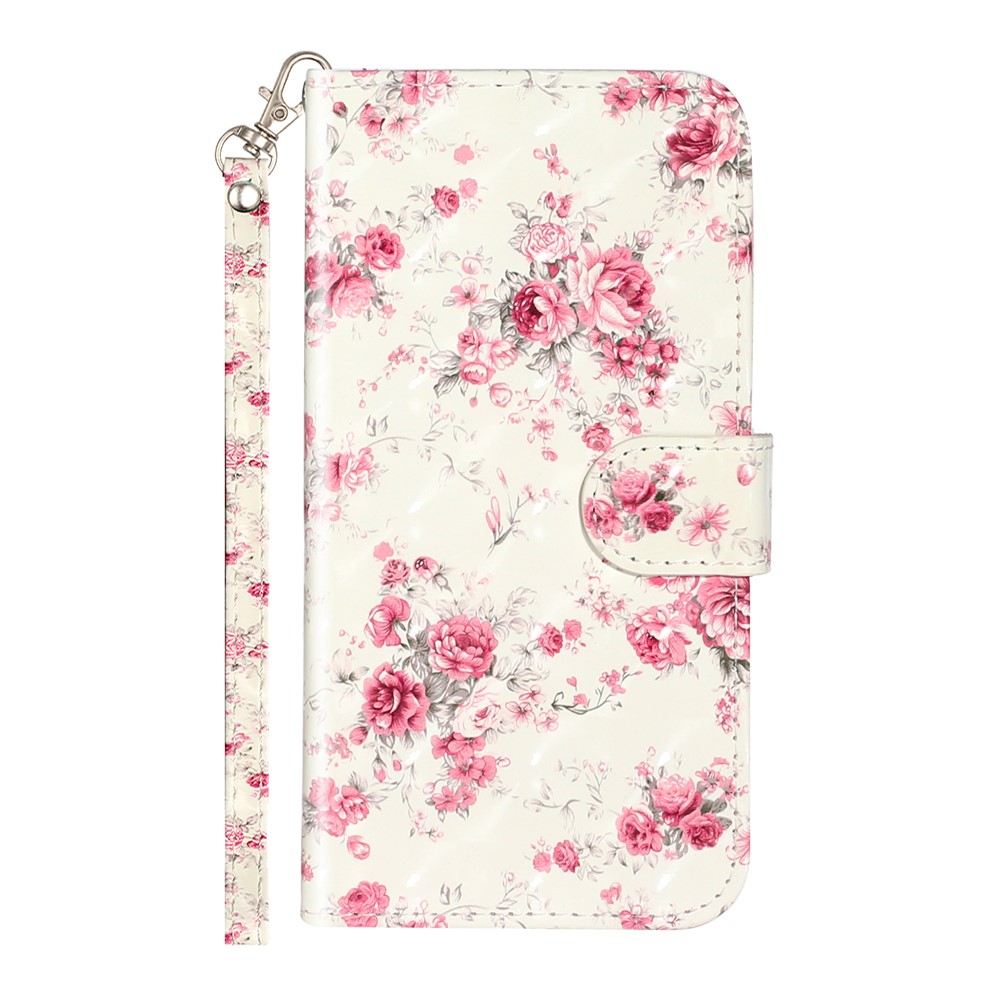 Leichte Spotdekormuster Druck Brieftasche Leder Telefon Hülle Für Iphone X/XS 5,8 Zoll - Blumen-3