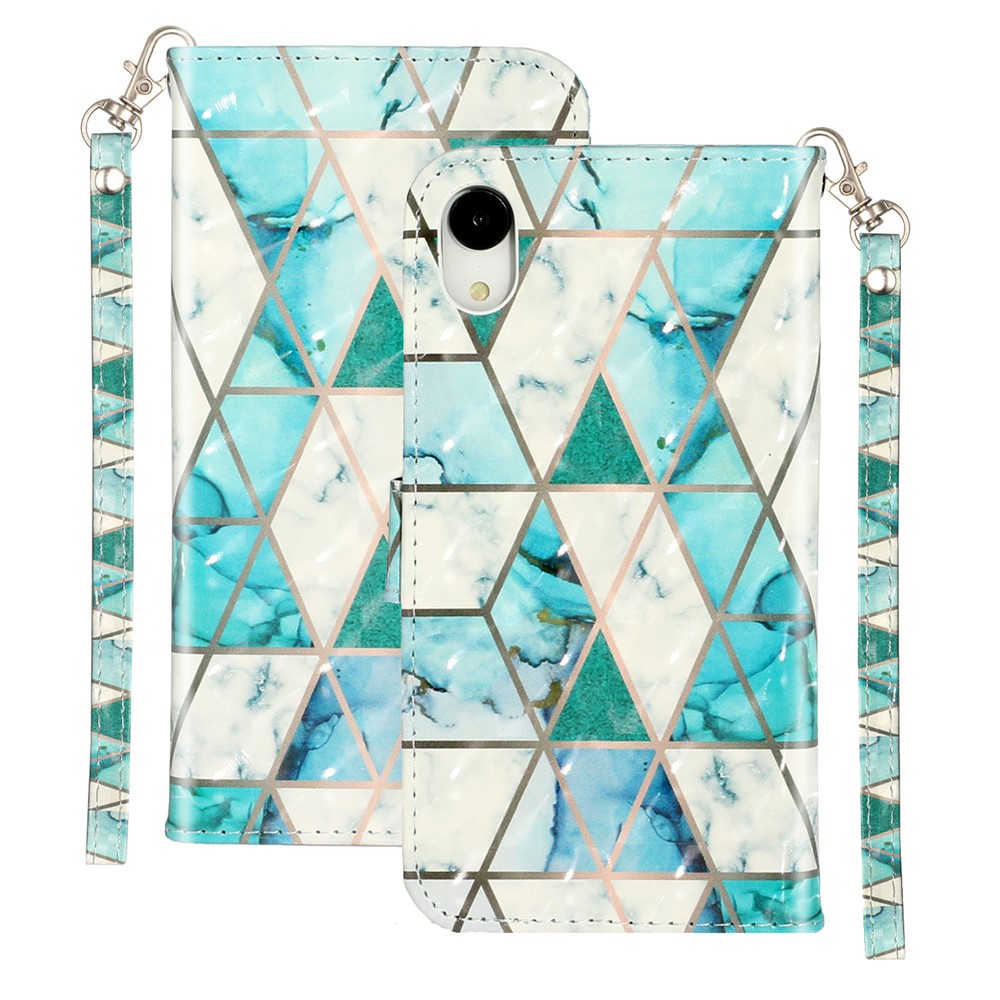 Light Spot Decor Pattern Printing Wallet Stand Leather Phone Shell for iPhone XR 6.1 inch - Stone Grain-2