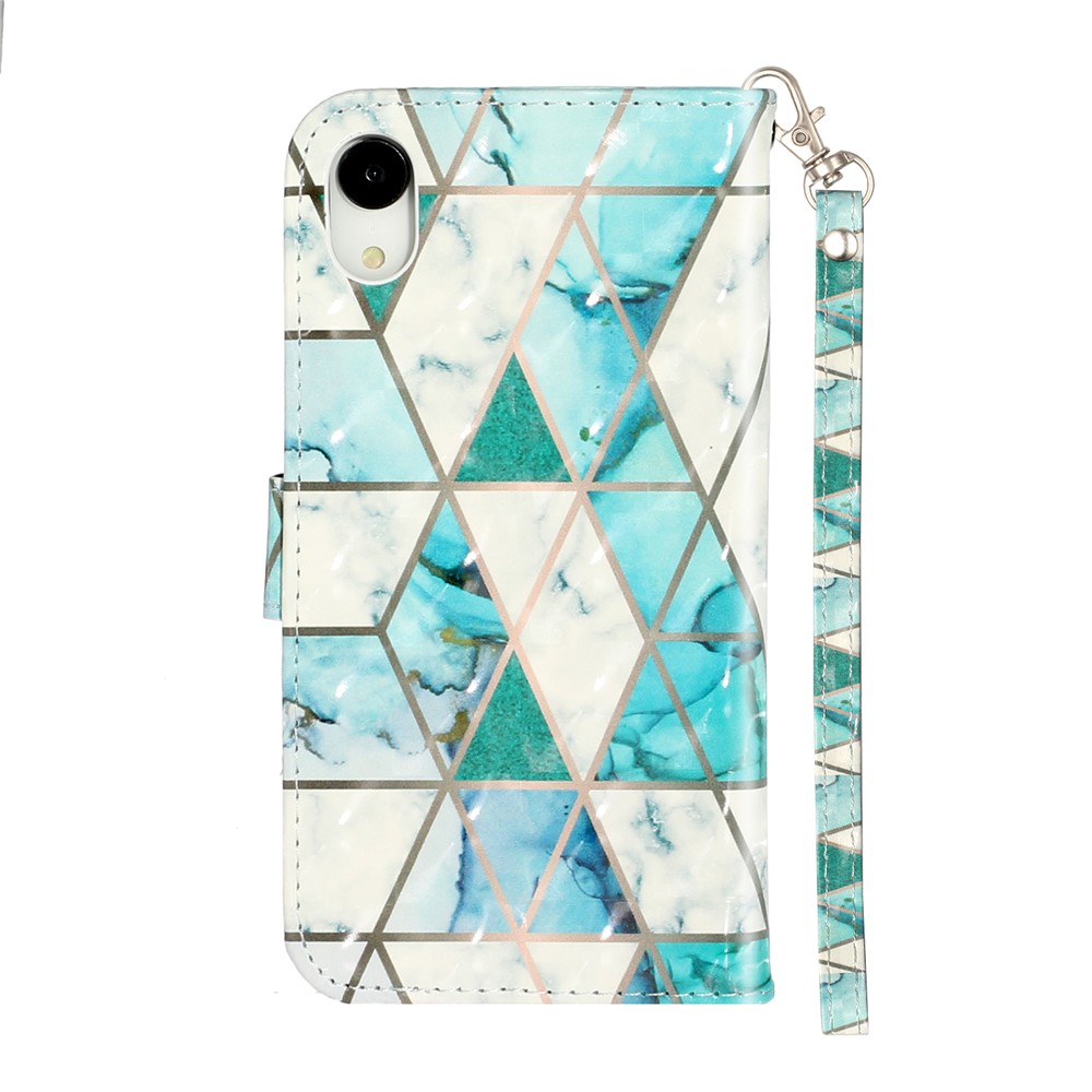 Light Spot Decor Pattern Printing Wallet Stand Leather Phone Shell for iPhone XR 6.1 inch - Stone Grain-4