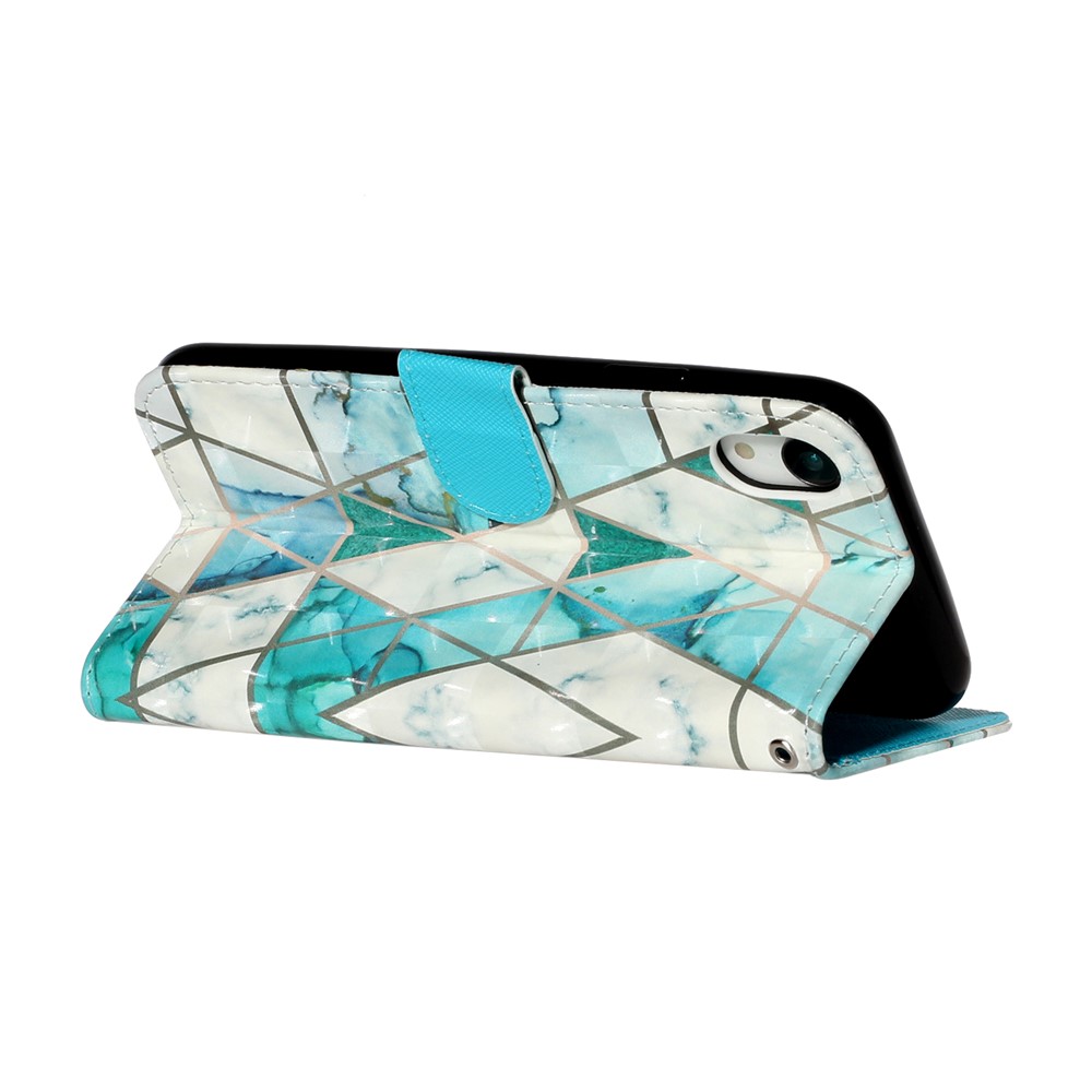 Light Spot Decor Pattern Printing Wallet Stand Leather Phone Shell for iPhone XR 6.1 inch - Stone Grain-6