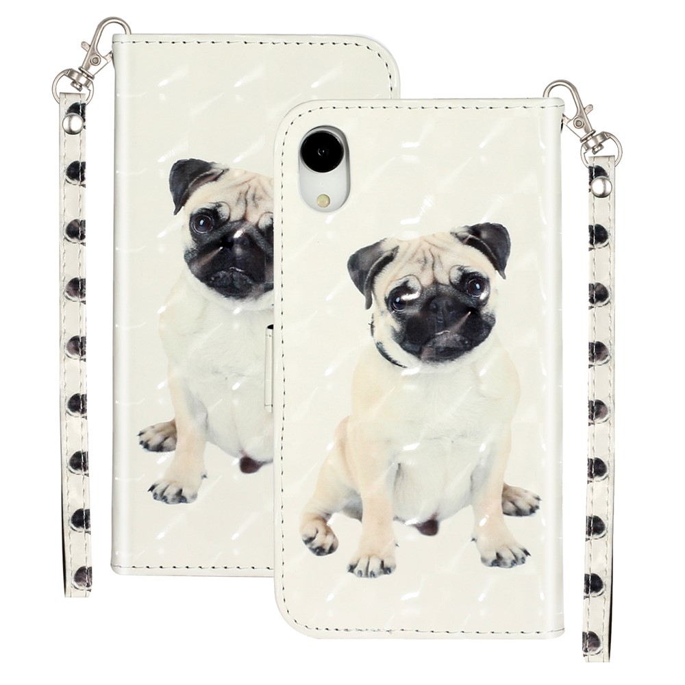 Light Spot Decor Pattern Printing Wallet Stand Leather Phone Shell for iPhone XR 6.1 inch - Dog-2