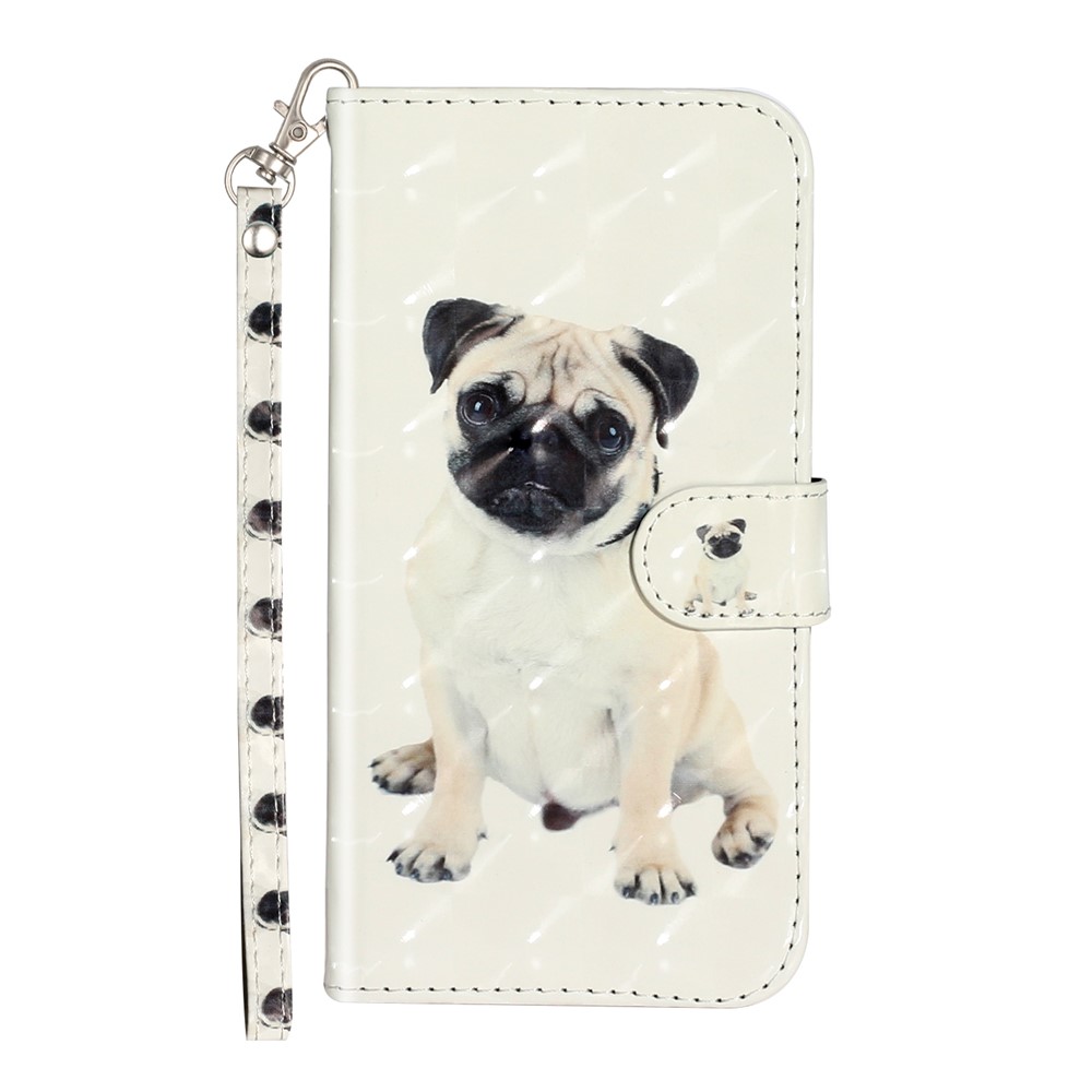 Light Spot Decor Pattern Printing Wallet Stand Leather Phone Shell for iPhone XR 6.1 inch - Dog-3