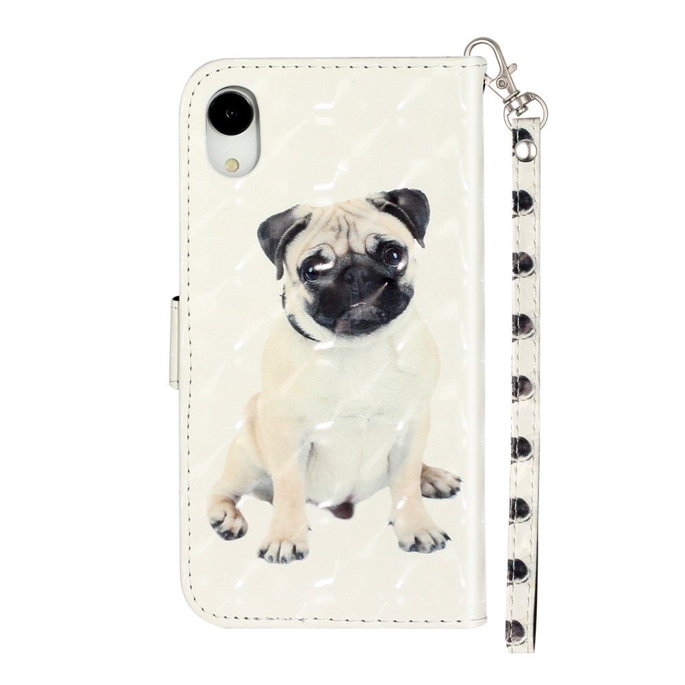 Light Spot Decor Pattern Printing Wallet Stand Leather Phone Shell for iPhone XR 6.1 inch - Dog-4