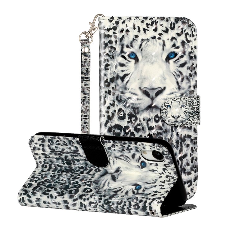 Light Spot Decor Pattern Printing Wallet Stand Leather Phone Shell for iPhone XR 6.1 inch - Leopard-1