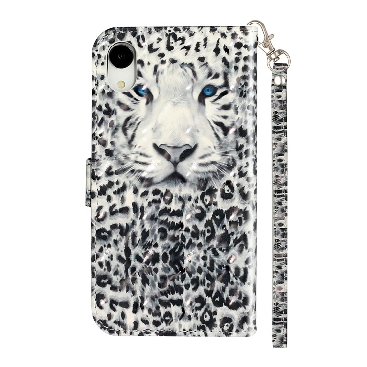 Padrão de Decoração Leve Padrão de Impressão da Carteira Stand Leather Phone Shell Para Iphone XR 6,1 Polegadas - Leopardo