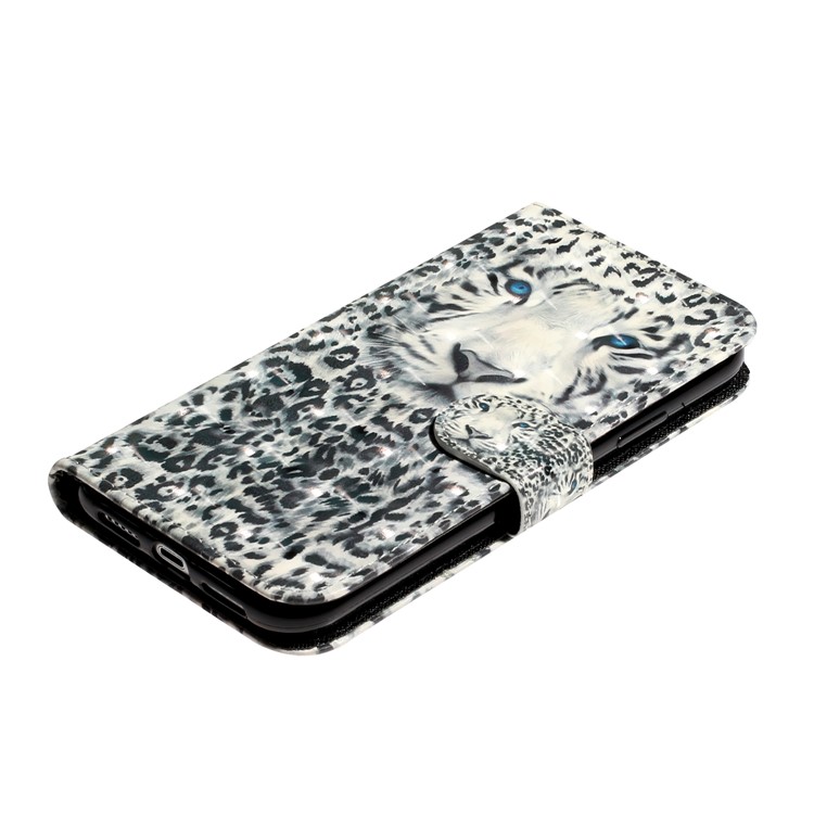 Light Spot Decor Pattern Printing Wallet Stand Leather Phone Shell for iPhone XR 6.1 inch - Leopard-5