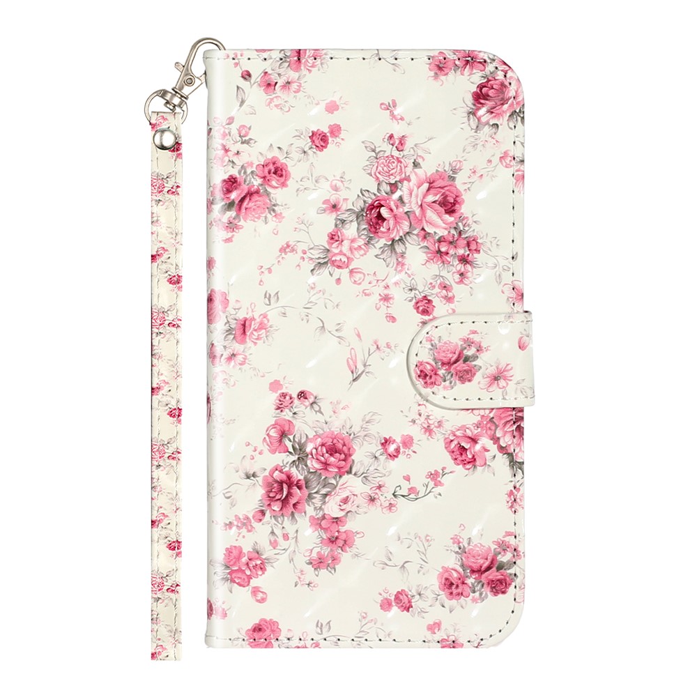 Light Spot Decor Pattern Printing Wallet Stand Leather Phone Shell for iPhone XR 6.1 inch - Flowers-3