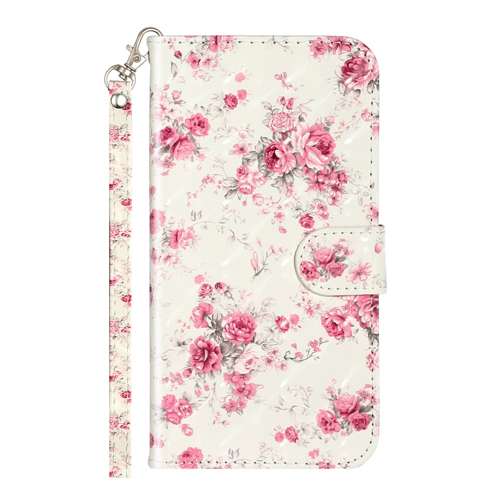 Padrão de Decoração Leve Padrão de Impressão da Carteira Stand Leather Phone Shell Para Iphone XR 6,1 Polegadas - Flores