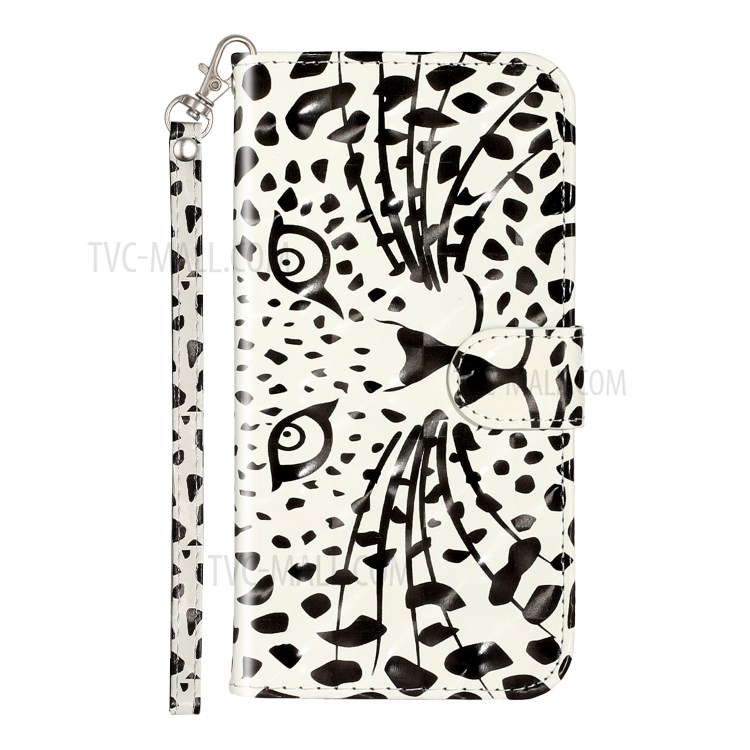 Light Spot Decor Pattern Printing Wallet Stand Leather Phone Shell for iPhone XR 6.1 inch - Leopard Face-3