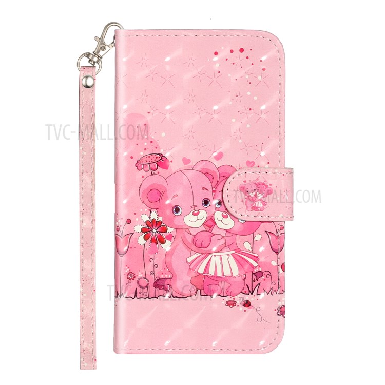 Light Spot Decor Pattern Printing Wallet Stand Leather Phone Cover for iPhone XS Max 6.5 inch - Bears-3