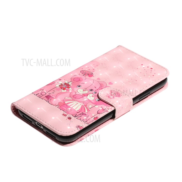 Light Spot Decor Pattern Printing Wallet Stand Leather Phone Cover for iPhone XS Max 6.5 inch - Bears-5